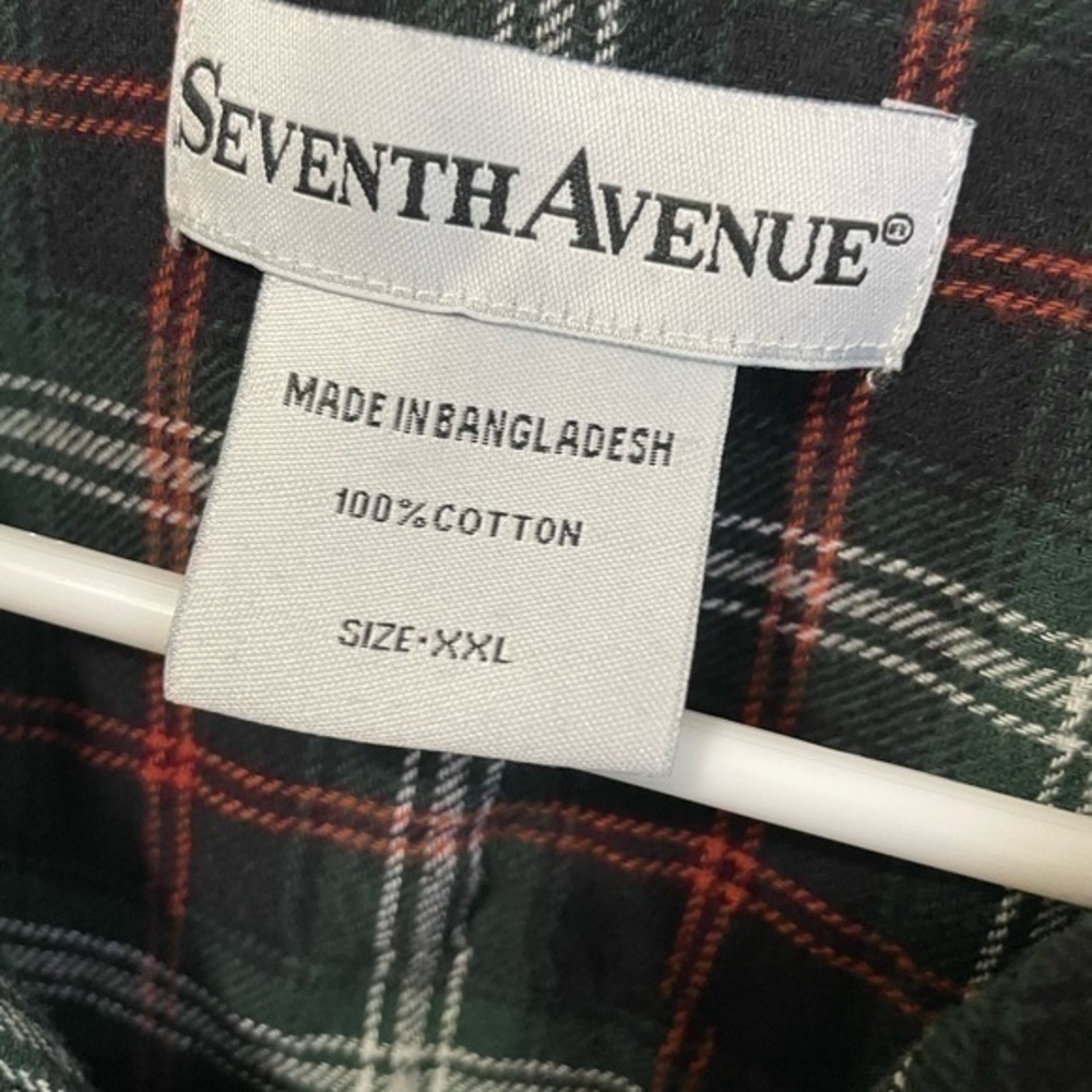 Men’s Plaid Seventh Avenue Button Up Long Sleeve XXL - Picture 3 of 6